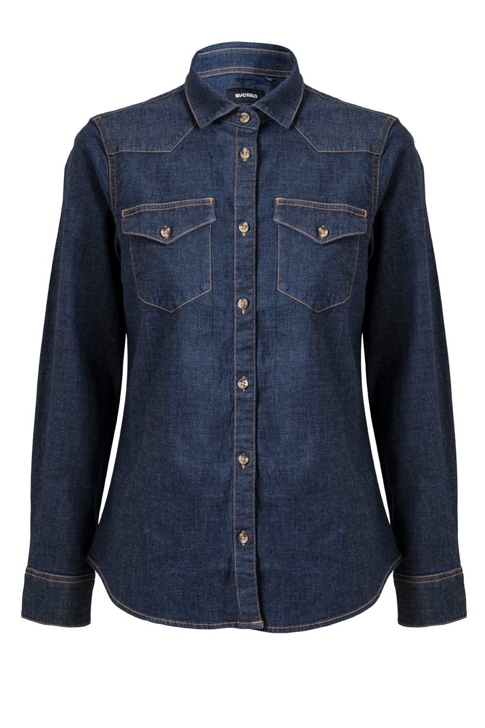 Camisa denim stretch manga larga mujer - Imagen 2