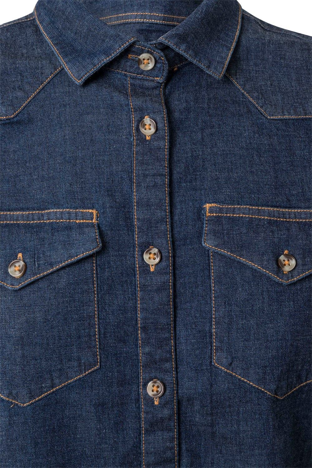 Camisa denim stretch manga larga mujer - Imagen 3