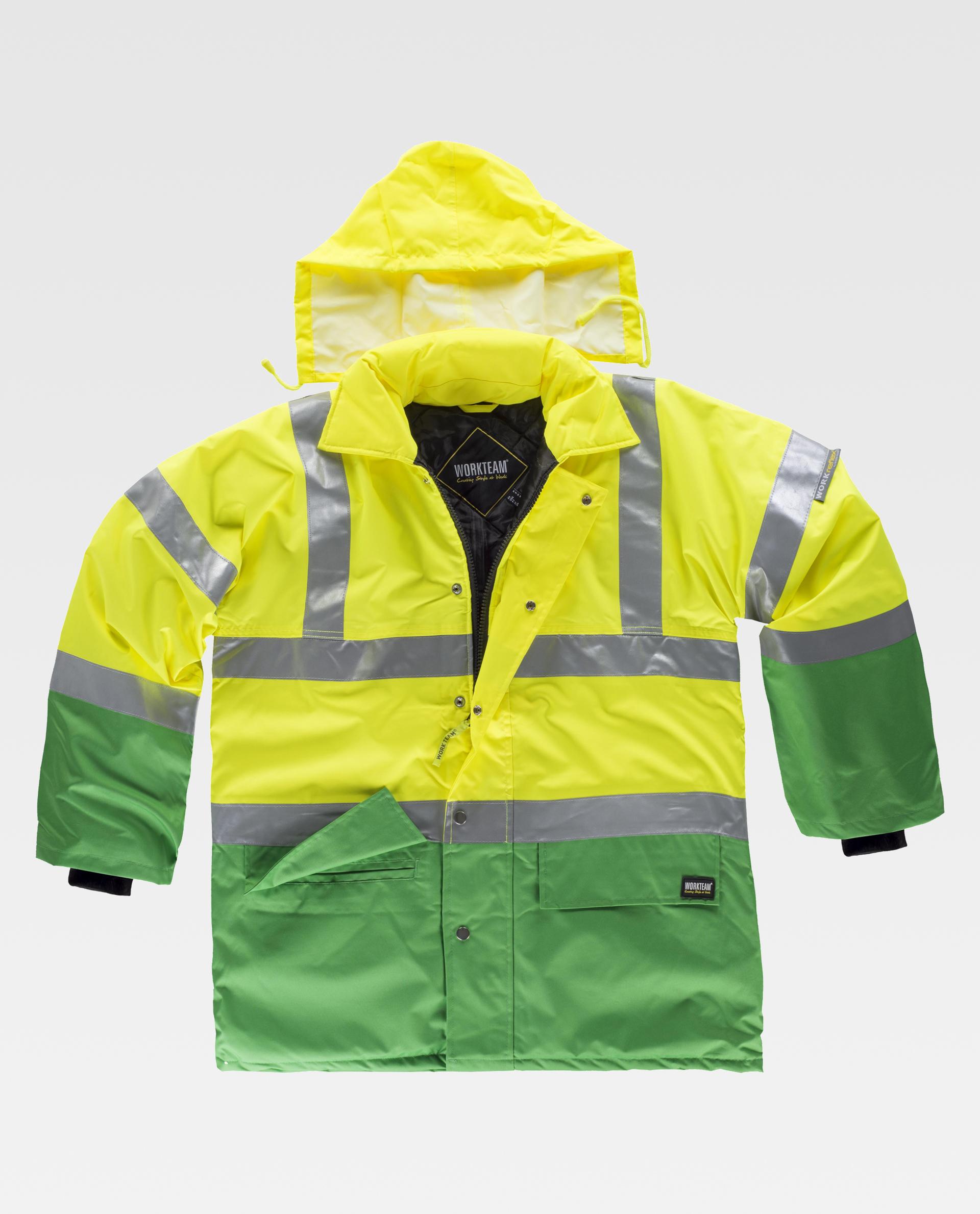Parka acolchada e impermeable en tejido Oxford, combinada y - Imagen 5