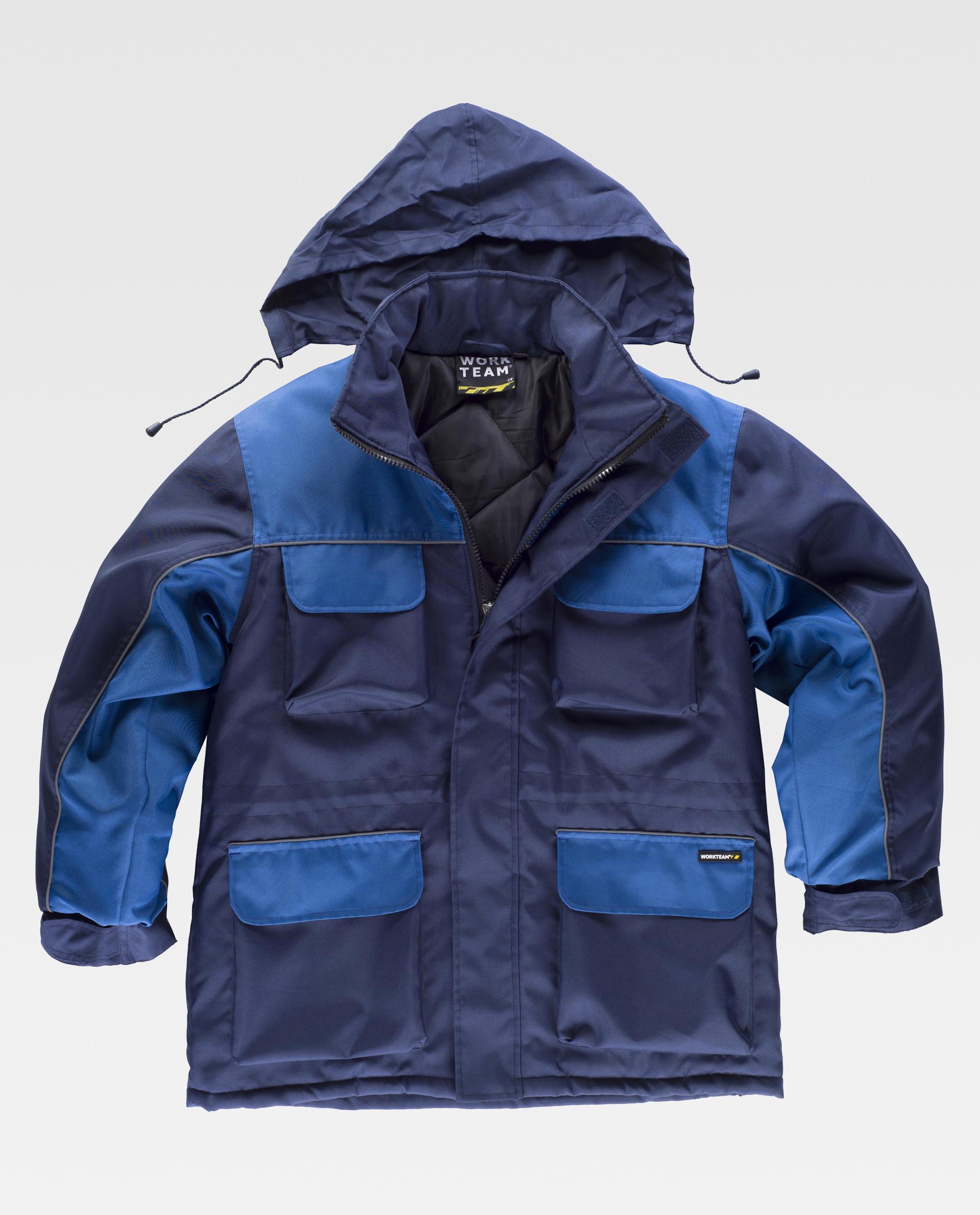 Parka acolchada en tejido Oxford combinada y - Imagen 3