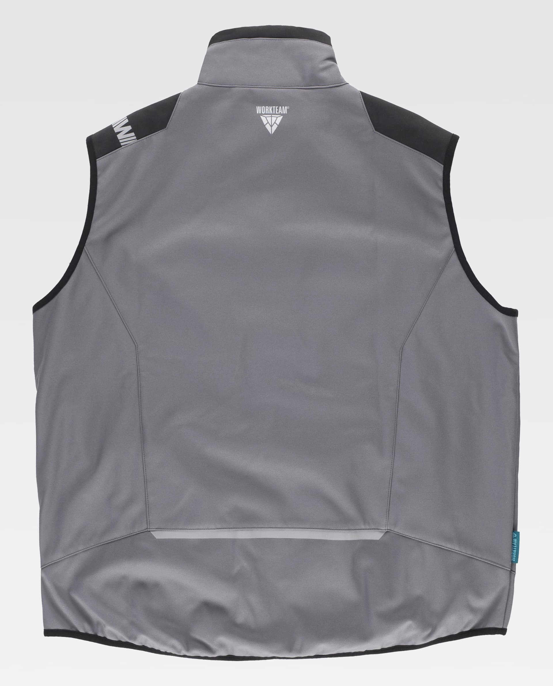 Chaleco Workshell combinado. Cuello alto y cierre - Imagen 2