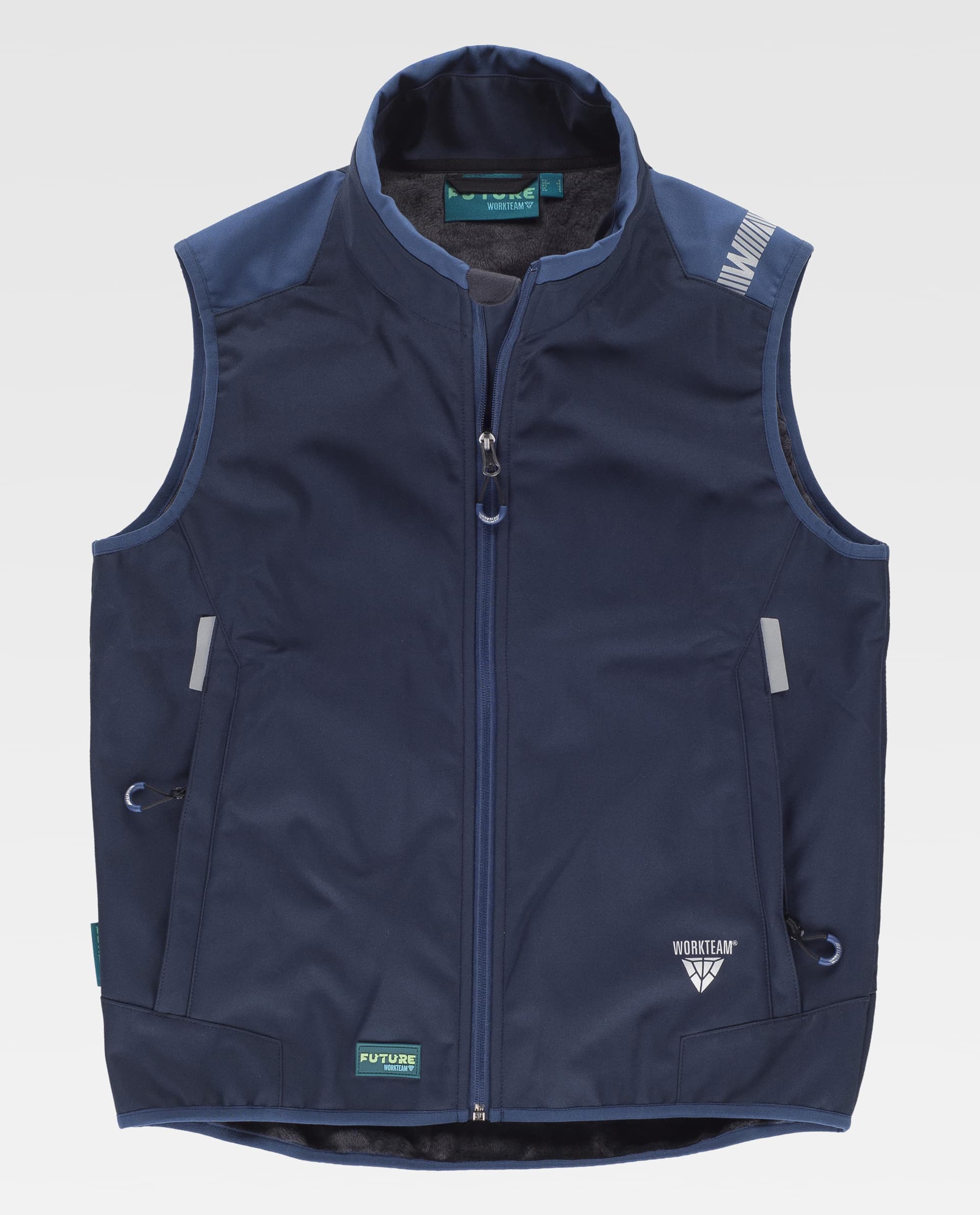 Chaleco Workshell combinado. Cuello alto y cierre - Imagen 3