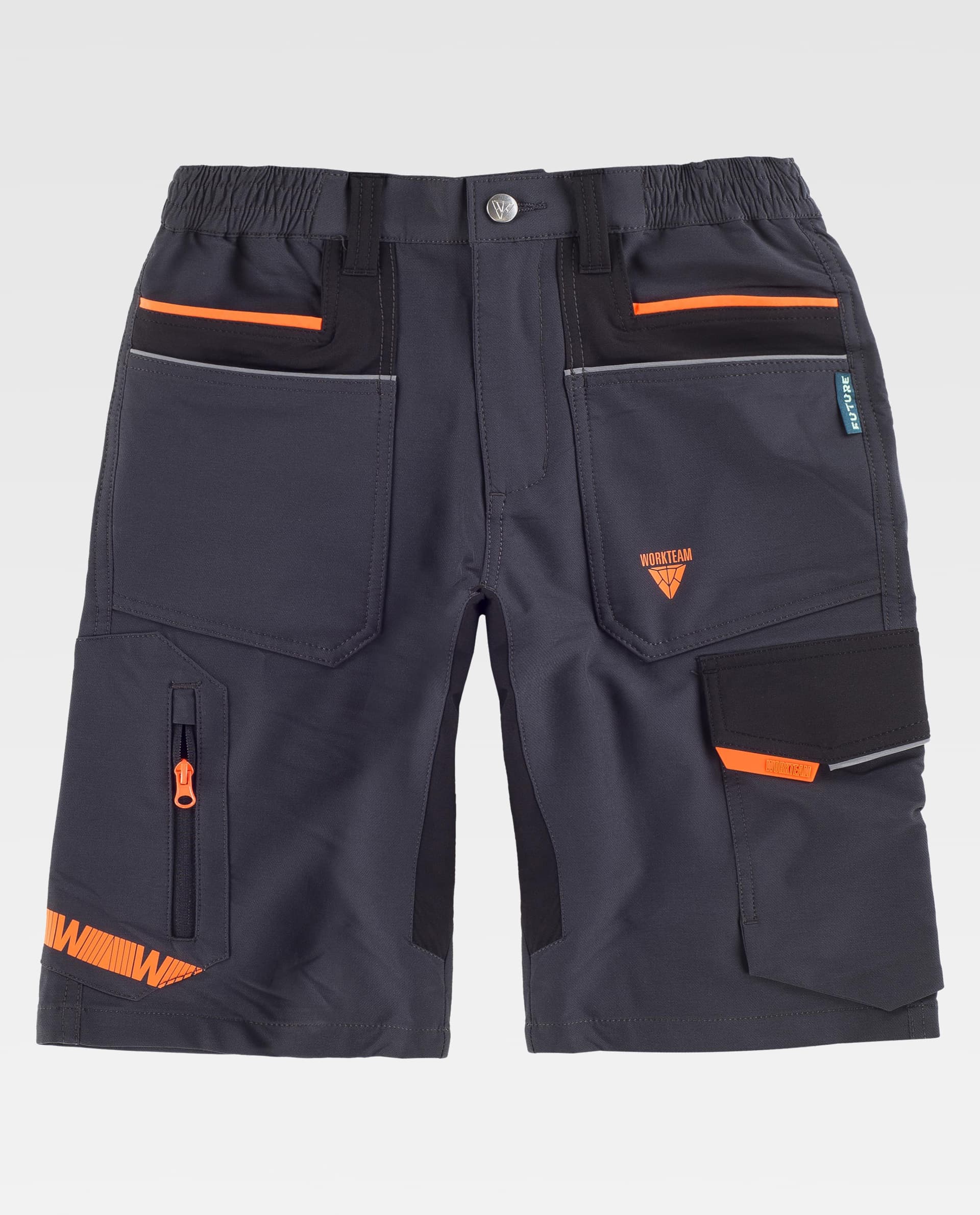 Bermuda elástica combinada. Dos bolsos