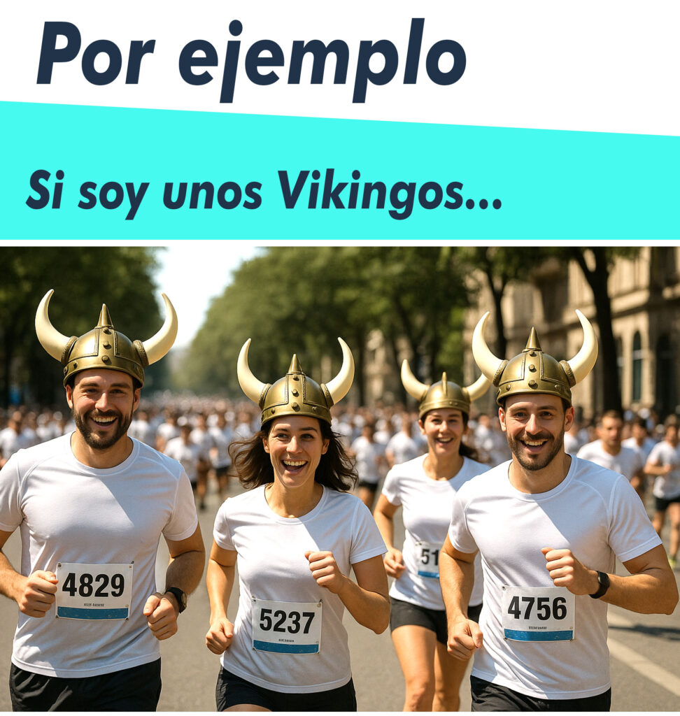 Gente divertiéndose corriendo la San Silvestre pero sin la camiseta personaizada.